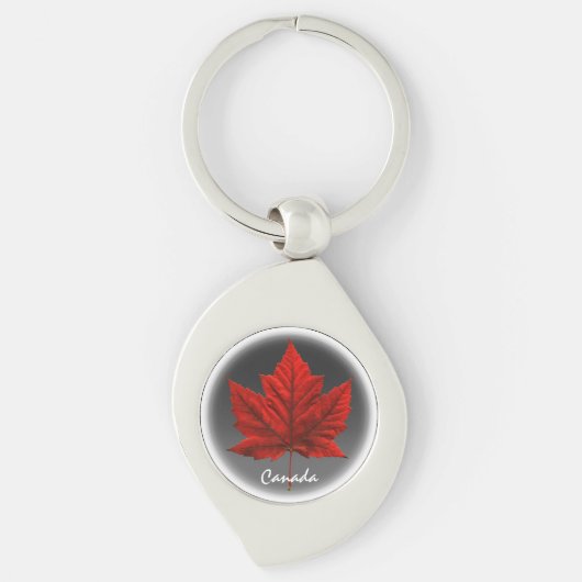 Kanada Souvenir Key Chain White Maple Leaf Geschen Schlüsselanhänger (Vorderseite)