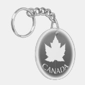 Kanada Souvenir Key Chain White Maple Leaf Schlüsselanhänger (Vorderseite links)