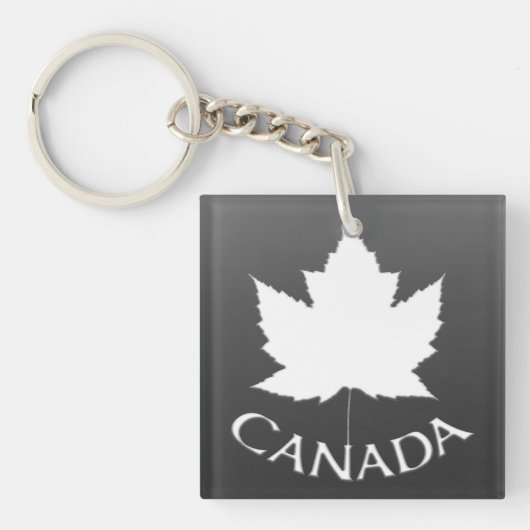 Kanada Souvenir Key Chain White Maple Leaf Schlüsselanhänger (Vorderseite)