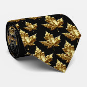 Kanada Souvenir Krawatte Fun Gold Canada Maple Lea (Gerollt)