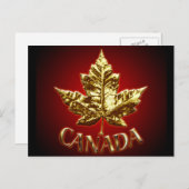 Kanada Souvenir Postkarten Gold Canada Flaggenkart (Vorne/Hinten)