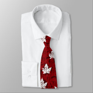 Kanada Souvenir-Schlips Rot Retro Mapleleaf Kanada Krawatte