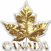 Kanada Souvenir Stickers Gold Maple Leaf Stickers Aufkleber (Vorderseite)