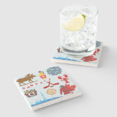 Kanada Spaß Steinuntersetzer (Seitenansicht)