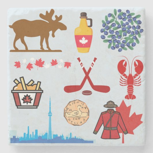 Kanada Spaß Steinuntersetzer (Vorderseite)