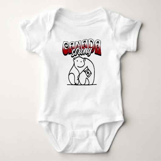 Kanada Starker Polar Bear mit Kanada-Flagge Baby Strampler (Vorderseite)