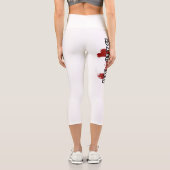 Kanada Starkes rot-weißes kanadisches Flaggengelän Capri Leggings (Rückseite)