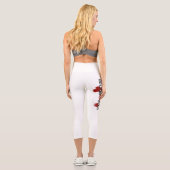 Kanada Starkes rot-weißes kanadisches Flaggengelän Capri Leggings (Rückseite)