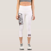 Kanada Starkes rot-weißes kanadisches Flaggengelän Capri Leggings (Vorderseite)