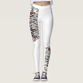 Kanada Strong Red & White Canada Flag Mapseleaf Leggings