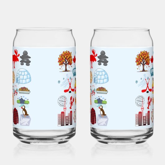 Kanada-Symbole Dosenglas (Links)