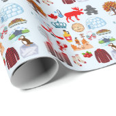Kanada-Symbole Geschenkpapier (Rolleneckpunkt)