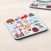 Kanada-Symbole Getränkeuntersetzer (Linke Seite)