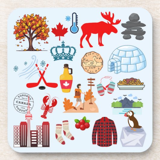 Kanada-Symbole Getränkeuntersetzer (Vorderseite)