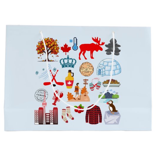 Kanada-Symbole Große Geschenktüte (Rückseite)