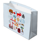 Kanada-Symbole Große Geschenktüte (Rückseite Schrägansicht)