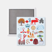 Kanada-Symbole Magnet (Vorderseite/Rückseite)