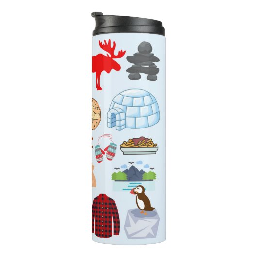 Kanada-Symbole Thermosbecher (Nach rechts gedreht)