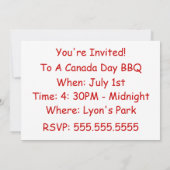 Kanada-Tag - Ahornblatt Einladung (Rückseite)