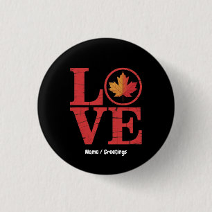 Kanada-Tag-Ahornblatt-Liebesflagge Vintage Cooler Button
