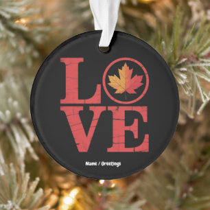 Kanada-Tag-Ahornblatt-Liebesflagge Vintage Cooler  Ornament