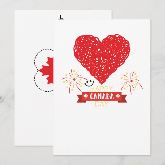 Kanada-Tag Einladung (Vorne/Hinten)