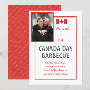 KANADA TAG GRILLEN BARBECUE Anpassbares FOTO Einladung