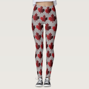 Kanada-Tag Kanadische Ahornblatt-Leggings Rot Grau Leggings