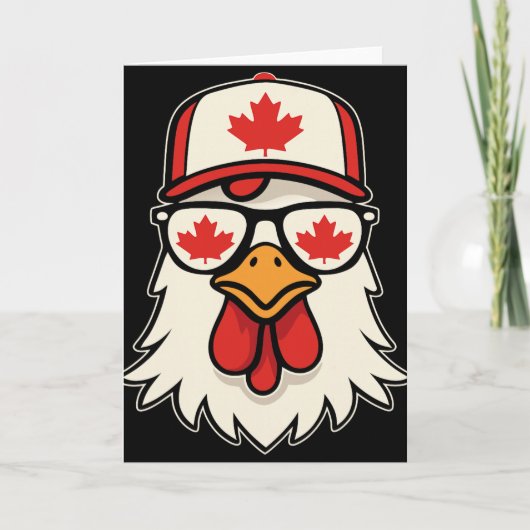 Kanada-Tag Kanadische Flagge Ahornblatt-Huhn Sungl Karte (Vorderseite)