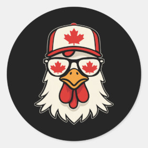Kanada-Tag Kanadische Flagge Ahornblatt-Huhn Sungl Runder Aufkleber
