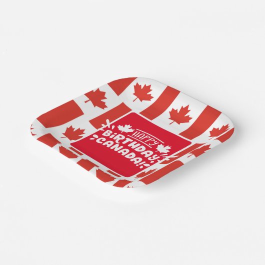 Kanada-Tag Pappteller (Gewinkelt)