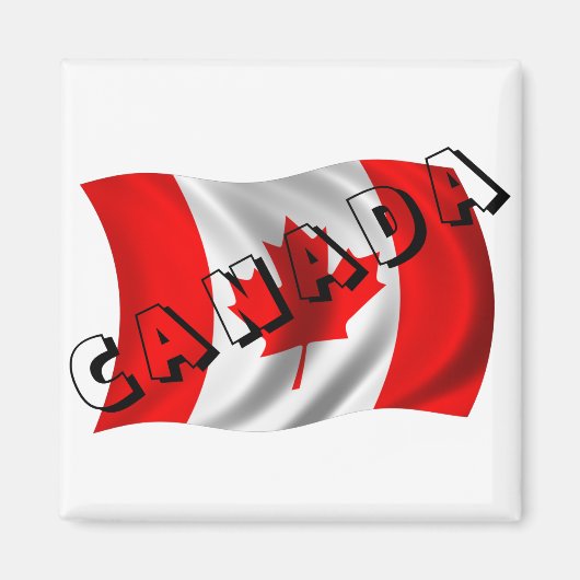 KANADA Text auf kanadischer Flagge Magnet (Vorne)