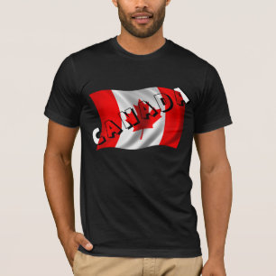 KANADA-Text auf kanadischer Flagge T-Shirt