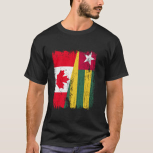 Kanada Togo Halbflagge Kanadisch-Togolesische Wurz T-Shirt