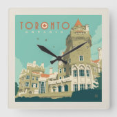 Kanada | Toronto, Casa Loma Quadratische Wanduhr (Vorderseite)