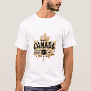 Kanada True North Strong and Free Maple Leaf T-Shirt