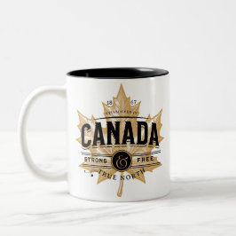 Kanada True North Strong and Free Maple Leaf Zweifarbige Tasse