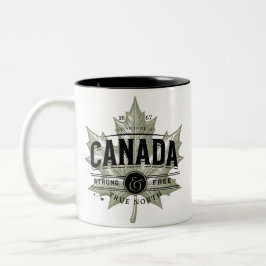 Kanada True North Strong and Free Zweifarbige Tasse