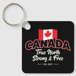 "Kanada True North Strong & Free Est. 1867 Zoll Schlüsselanhänger