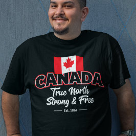 "Kanada True North Strong & Free Est. 1867 Zoll T-Shirt