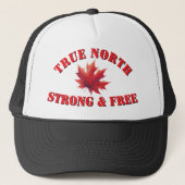 Kanada True North Strong & Free Maple Leaf Truckerkappe (Vorderseite)