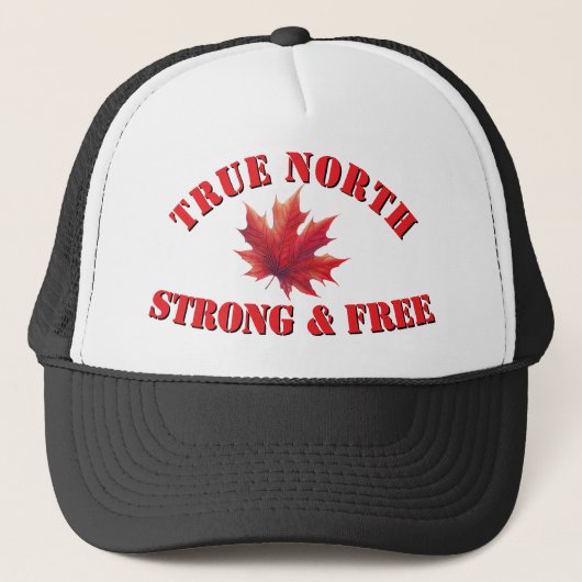 Kanada True North Strong & Free Maple Leaf Truckerkappe (Vorderseite)