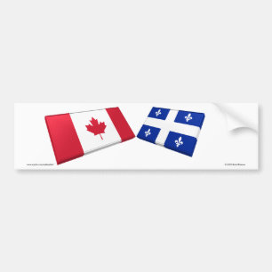 Kanada- u. Quebec-Flaggen-Fliesen Autoaufkleber