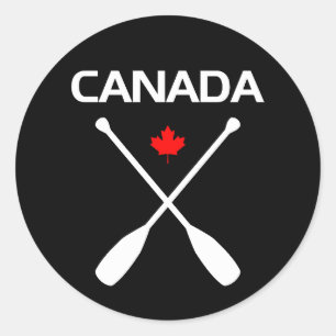Kanada überquerte Paddle Oars Ahornleder Dunkle Fa Runder Aufkleber