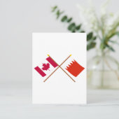 Kanada und Bahrain überquerten die Fahnen Postkarte (Stehend Vorderseite)
