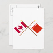 Kanada und Bahrain überquerten die Fahnen Postkarte (Vorne/Hinten)