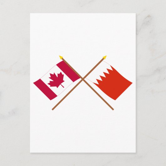 Kanada und Bahrain überquerten die Fahnen Postkarte (Vorderseite)
