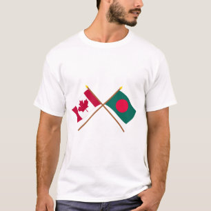 Kanada und Bangladesch gekreuzte Flaggen T-Shirt