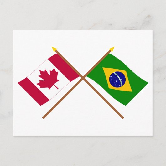 Kanada und Brasilien überquerten Flaggen Postkarte (Vorderseite)
