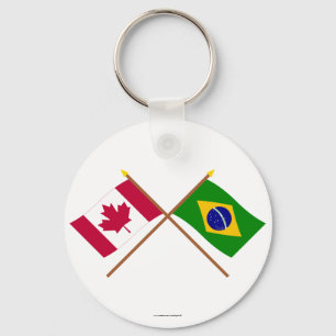 Kanada und Brasilien überquerten Flaggen Schlüsselanhänger